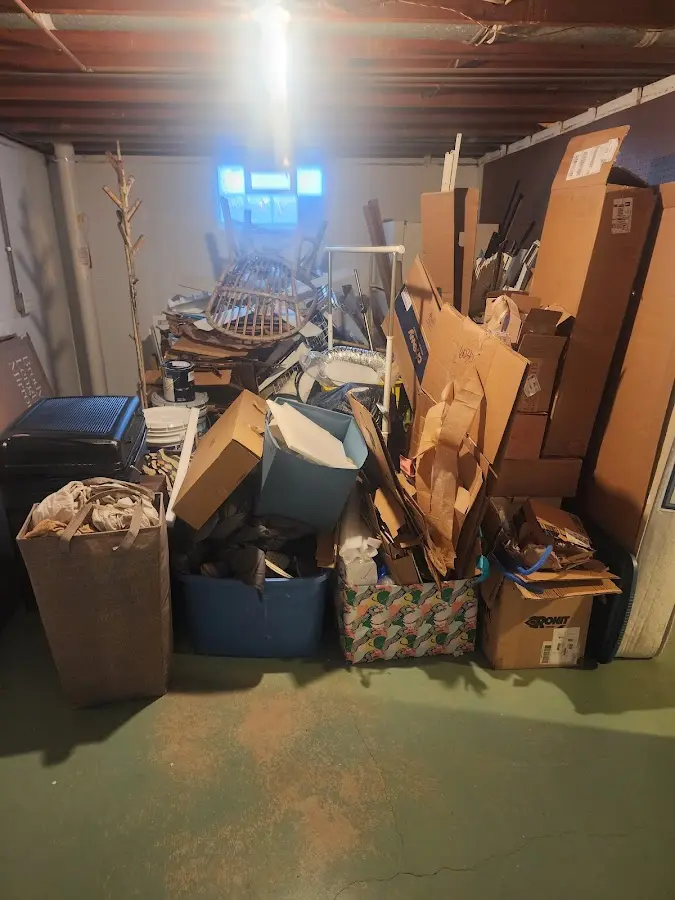 Roll-off dumpster container at job site for 15 Yard Dumpster Rental in Wadsworth